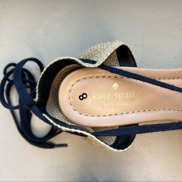 Kate Spade New York Espadrille Wedge Heeled Sandals Ankle Strap Women’s 8 New - Picture 10 of 14